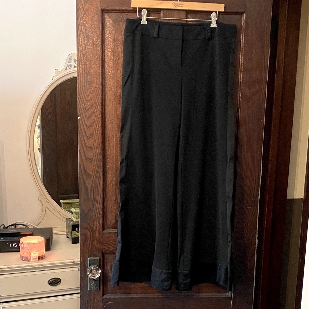 Express Tuxedo Style Black Flare Pants